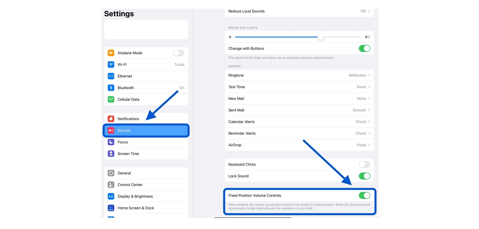 Change the iPad’s volume buttons orientation